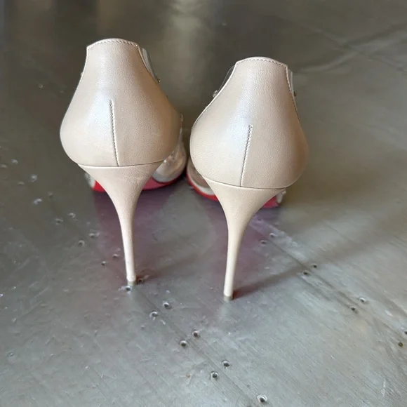 Christian Louboutin degrastrass nude pvc crystal Preowned 100mm stiletto 38.5 - Picture 6 of 14